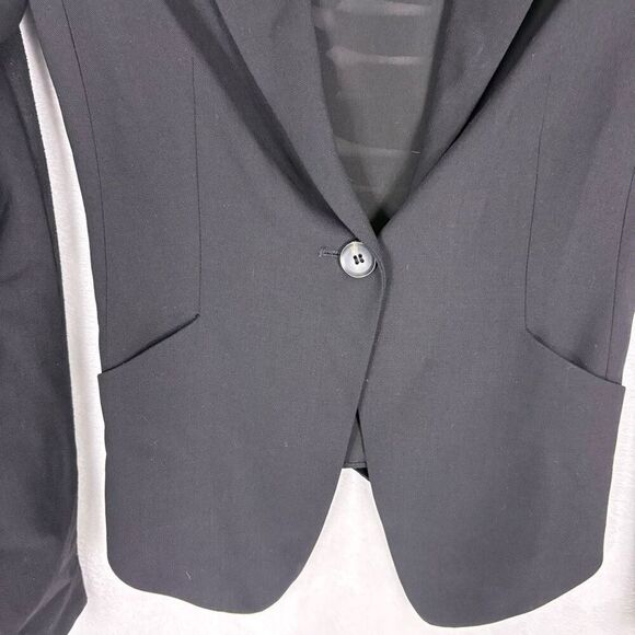 BCBGMAXAZRIA Black Slit Back Wool Blend Blazer Jacket Women's XXS - Picture 6 of 12